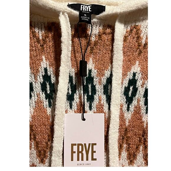 Frye Hooded Sweater Womens Size S Southwestern Long Sleeeve - Picture 5 of 6